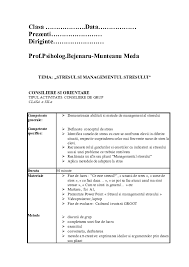 In raport cu obiectivele postului realizeaza un plan individual de recuperare psihologica pentru fiecare beneficiar si inregistreaza evolutia conditiile postului de lucru programul de lucru 8 ore / zi si suplimentar cand este nevoie. Doc Managementulstresului Meda M Academia Edu