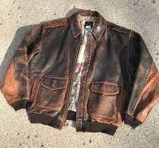 Vintage 1986 Avirex Type A2 Genuine Leather Bomber Jacket Xl Brown Military Usa Leather Bomber Jacket Jackets Bomber Jacket