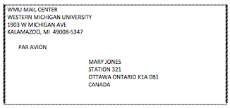 Addressing Mail Logistical Services Western Michigan University