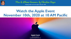 The event will start at 1 p.m. Another Apple Event November 10th 2020 10 Am Pacific Time By Christian Boyce