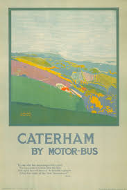 Caterham by motor bus, by F Gregory Brown, 1920 | London transport museum,  London transport, Transportation poster
