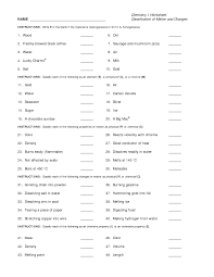 Click the buttons to print each worksheet and associated answer key. 27 Chemistry 1 Worksheet Classification Of Matter And Changes Answer Key Worksheet Resource Plans