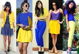 Calça Azul Combina Com Que Cor De Blusa Azul E Amarelo Moda Colorida Looks Modernos Moda Contemporanea