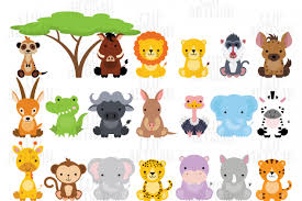 Safari Baby Animals Clipart Jungle Animals Zoo Animals 382452 Illustrations Design Bundles Safari Baby Animals Animal Clipart Baby Animals