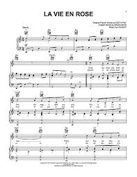 La Vie En Rose Sheet Music Piano Sheet Music Piano Sheet Music Free