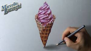 With a graphite pencil, i draw a core line of the ice cream. Ice Cream Cone Drawing Step By Step Novocom Top