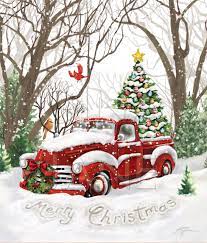 I bought it over 25 years ago for my son. Vintage Diy Christmas Craft Decor Pioneer Prairie Woman Red Etsy Christmas Red Truck Christmas Art Christmas Pictures