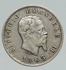 Vend pour cause financière (2 assurances à payer voiture et scooter). Silver Coin 1 Lira 1863 Vittorio Emanuele Ii Italy King 10 25 Picclick