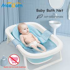 The lotus is safe for newborns and can be used for babies up to 1 year old. Niceborn Baby Foldable Bath Tub Pad Adjustable Comfortable Non Slip Baby Bath Seat Infant Safety Shower Antiskid Cushion Plastic Net Mat Baby Shower Net Bathtub Sit Up Mesh For Newborn Lazada Ph