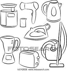 Household Appliances Clip Art K5742638 Fabric Doll House Quiet Book Household Appliances