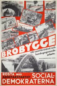 🌹 vi är sveriges största parti med en bred folkrörelse över hela sverige. Original Vintage Poster Brobygge Socialdemokraterna For Sale At Posterteam Com