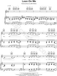 Bill Withers Lean On Me Sheet Music In C Major Transposable Download Print Sheet Music Lean On Me Bill Withers