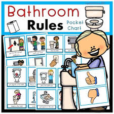 Bathroom Rules Pocket Chart Sort Beginning Of The Year Restroom Rules