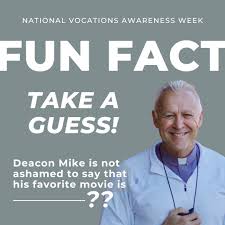 Only two rounds left of our Vocations Fun Fact Guessing Game! Today we  have... Deacon Mike! Check out the image for today's question, leave your  guess in the comments, and we'll choose