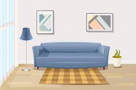 Comfortable Sofa In Living Room Cartoon Vector Comfortable Living Room Furniture Living Room Background Living Room Furniture