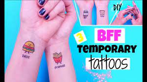 How to make a tattoo at home for kids. Diy Bff Temporary Tattoos Diy Tattoos At Home Youtube