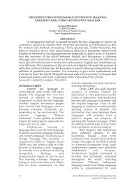 Savesave contoh surat tidak hadir tadika (english) for later. Pdf The Difficulties Of Indonesian Students In Learning English Plural Form Contrastive Analysis