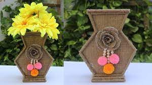 Handmade Home Decoration Craft Idea Handmade Things Diy Flower Pot Flower Vase Diy Diy Flower Pots Diy Flowers