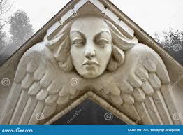 Angel of the Lord with a Human Face and Large Wings Stock Photo