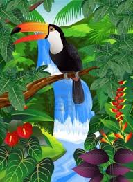 Toucan Bird In The Tropical Toucan Art Bird Drawings Jungle Mural
