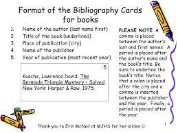There you need to mention all the information for later referencing. Ppt Format Of The Bibliography Cards For Books Powerpoint Presentation Id 1473941