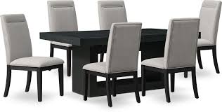 Just had the table put together, i love this table the color is perfect, a very solid table it is gorgeous, and perfect size, my six counter height chairs fit well around the table. Banks Dining Table With 6 Chairs In 2021 Contemporary Kitchen Tables Dining Sets Modern Contemporary Dining Table
