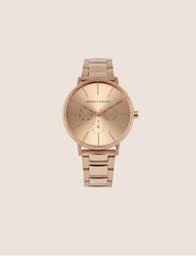 This two tone rose gold and stainless steel bracelet watch by armani exchange shimmers with inset stones around the bezel and features a quilted effect dial with stones. Armani Exchange Chronograph Rose Gold Toned Bracelet Watch Fashion Watch For Women A X Online Store