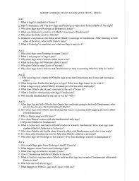 Short Answer Study Guide Questions - Othello