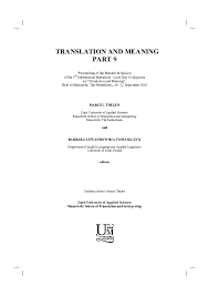 Pdf Translation And Meaning Part 9 Marcel Thelen Academia Edu