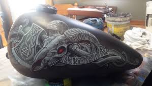 A helmet can protect you in a crash, keep you comfortable and cool. Viking Tank Bike Art Bike Tank Airbrush Art
