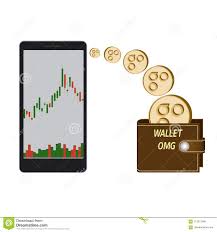 Transfer Omisego Coins In The Electronic Wallet Stock Vector