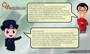 Melalui laman web ini juga, pemohon boleh membuat semakan status panggilan pada tarikh yang dimaklumkan dengan cepat dan mudah. Polis Melaka Facebook