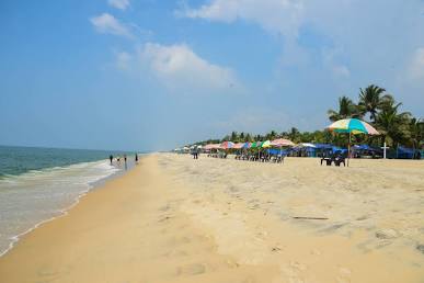 Peaceful shoreline of Marari Beach, AI generated