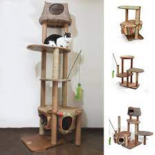 Solvit Kittyscape Cat Tree House Extra Large Cat Tower With Scratching Post Pet Toys Multilevel Cat Condo Continu Cat Tree House Cat Bed Furniture Pet Toys
