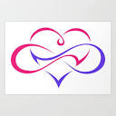 Polyamory Sign Heart Infinity Symbol Art Print by MaddoctorDesigns ...