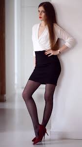 Direct links from imgur or i.reddit only. White Shirt Black Pencil Skirt Black Tights And Maroon High Heels Fashion Tights
