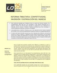 Actualizado al 21 de diciembre. Reforma Tributaria Competitividad Inversion Y Distribucion Del Ingreso