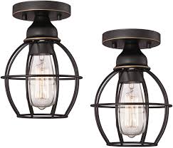 › see more product details. Wisbeam Semi Flush Mount Ceiling Light Fixture E26 Medium Base Max 60w Metal Housing Etl Rated Bulbs Not Included 2 Pack Oil Rubbed Bronze Finish Amazon Com