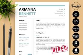 Basic resume templates are effective regardless of the industry or company you're applying for. Simple Resume Sample For Microsoft Word Apple Pages Arianna Bennett By Templatesdesignco Thehungryjpeg Com