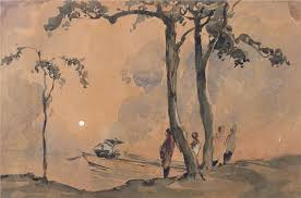 Nature as teacher and model. Yong Munsen Boat By The River Mutualart