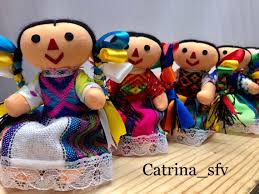 Lele pop, maria pop, Lupita pop, voddenpop, handgemaakte pop, Mexicaanse  pop