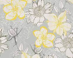 Beautiful yellow rose flower wallpaper stock photo image. A S Creation Wallpaper Flowers Grey White Yellow 327982