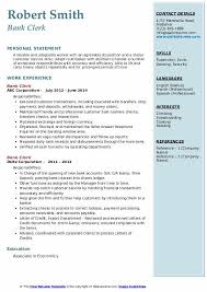 Sample resume bank job fresher unique photos sample resume for. Bank Clerk Resume Samples Qwikresume