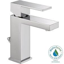 Delta Modern Single Hole Single Handle Bathroom Faucet With Metal Drain Assembly In Single Hole Bathroom Faucet Single Handle Bathroom Faucet Bathroom Faucets