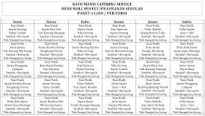 Termasuk dengan prasmanan ini adalah dua pilihan hidangan utama. Paket Prasmanan Kayu Manis Catering Service