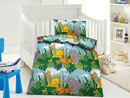 Aminata Kids Bettwasche 100x135 Cm Zoo Safari Dschungel L Bettwasche Kinder Bettwasche 100x135 Bettwasche