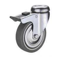 European type bolt hole double brake caster 80 mm 4 inch ...