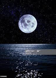 full moon reflecting light over the evening sea moon photography night sky painting moon photography moonlight