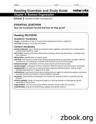 For each section of the student edition, the student is alerted to key terms, asked to draw from prior knowledge, organize her/his thoughts with a graphic organizer, and then follow a process to read and understand the text. Reading Essentials And Study Guide Glencoe Pdf Free Download