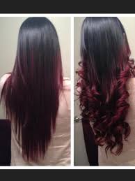 Ombre Black To Burgundy Red Ombre Hair Black Hair Ombre Ombre Hair